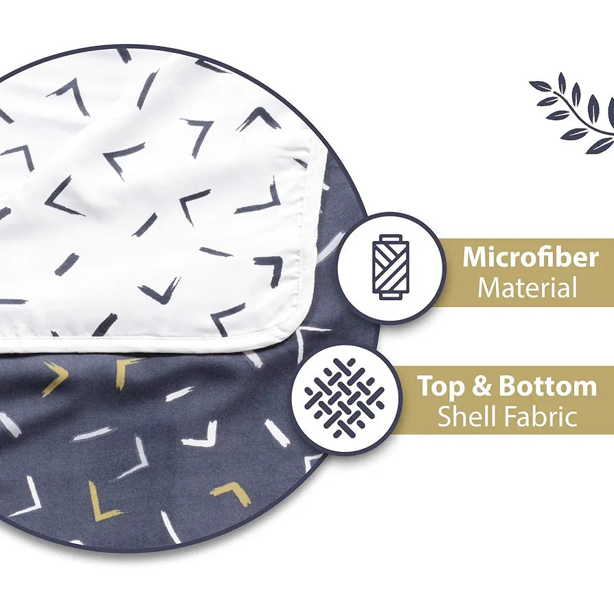 Divine Casa 120 GSM Microfiber Double Dohar | Soft & Lightweight Throw Blanket | Cozy & Breathable | All-Season Comfort | 220 x 205 CM | Arrow Print Pattern | Navy Blue