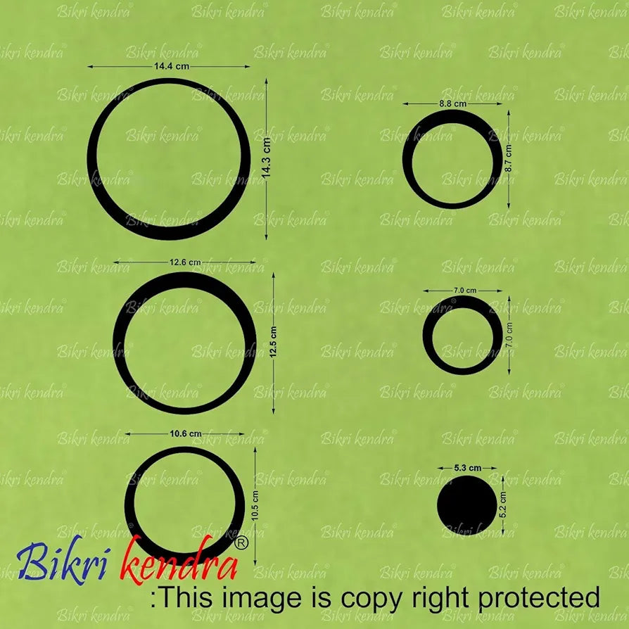 Bikri Kendra - Sun with Rings 12-3D Acrylic Mirror Wall Stickers - Premium Collection 
