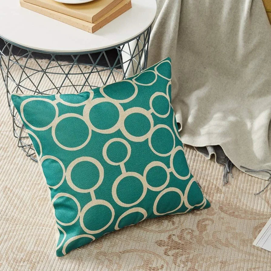 AEROHAVEN Set of 6 Satin Abstract Designer Decorative Throw Pillow/Cushion Covers - 