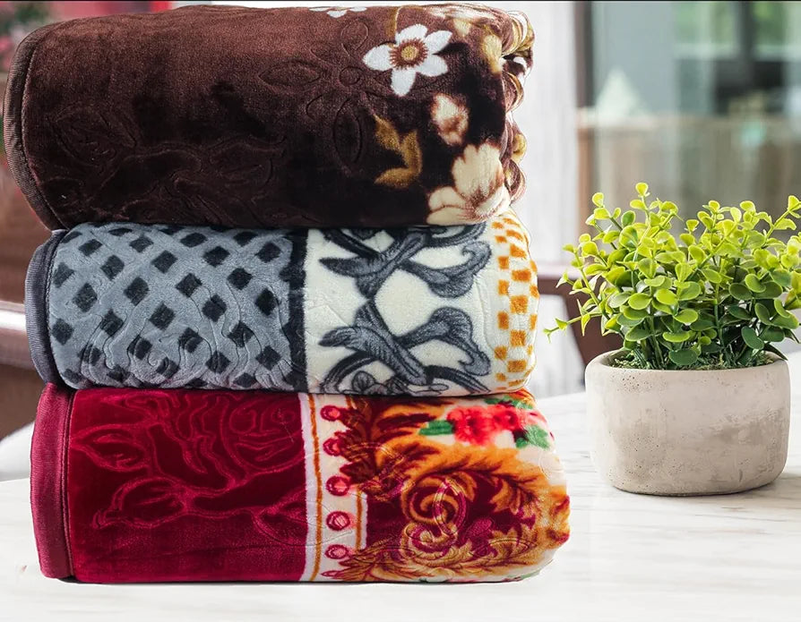 HOMEKART Super Soft Double Bed Blanket for Heavy Winter, Single Ply Mink Blanket King Size with 220 x 230 Cm – 2.5 Kg 
