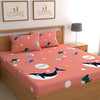Dreamlet Prime Collections 180tc Pure Cotton Breathable Supersoft Wrinkelfree Double Flat Bedsheet With 2 King Size Pillow Covers | Pink