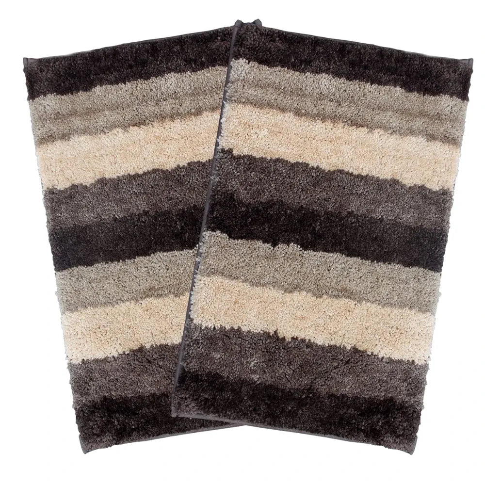 Luxe Home Jericho Doormat 2500 GSM Super Soft Microfiber, Anti-Skid Bathroom Mat & Kitchen Mats for Floor, Water-Absorbent, Quick Dry, Washable Door Mats for Home - Amaber, 40x60 cm, Pack of 2