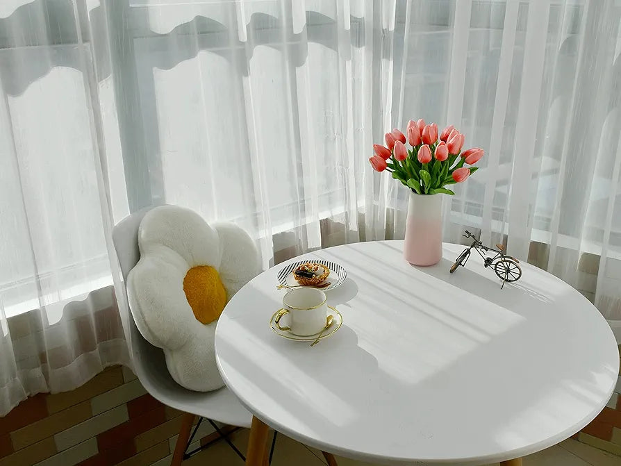 Mandy's Artificial Tulips 20 Stems Coral PU Faux Flowers for Wedding Home Decor 13.5 Inch