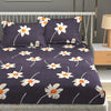 Homefab India 180 TC Microfiber Double BedSheet with 2 Pillow Covers Dark Grey Floral