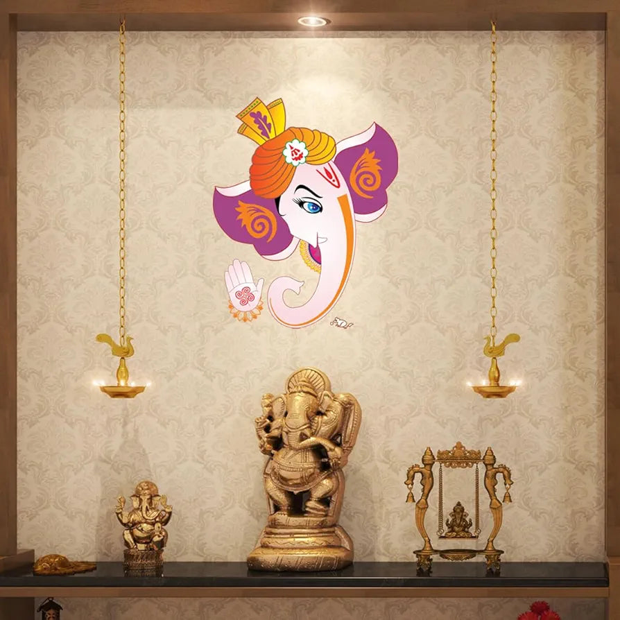 Rangoli White Glossy Vinyl Wall Sticker Premium Self-Adhesive Waterproof Decorative Wall Decal for Bedroom, Living Room, Office & Home Decoration Easy to Apply. Parent-2, Design-15