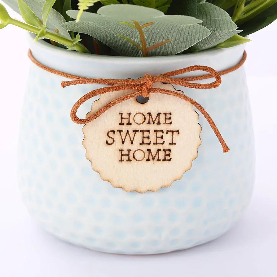 TIED RIBBONS Artificial Rose Flower Plant with Pot  Home Décor Items for Living Room Balcony Kitchen Bedroom Office Table Top, Diwali Decoration Items for Home, Diwali Gifts