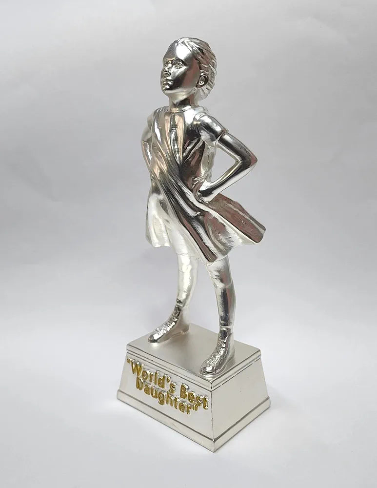Gold Art India Silver Plated Figurine for Daughter | World's Best Daughter | Best Gift Girl | Idol Figurine for Inspiration, 7.7 cm , 7.7 cm , 20.4 cm