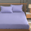 Homefab India 160 TC Stripe Glace Cotton Double BedSheet with 2 Pillow Covers Purple