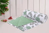 Trance Home Linen Pure Cotton Reversible Dohar Toddler Size Cotton AC Quilt for Babies Colour Spring Green