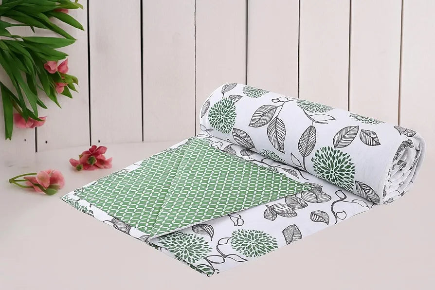 Trance Home Linen® Pure Malmal Cotton Multipurpose Baby Dohar | 3-Layered Baby Swaddle | Soft -Lightweight Baby Blanket | Crib Blanket 