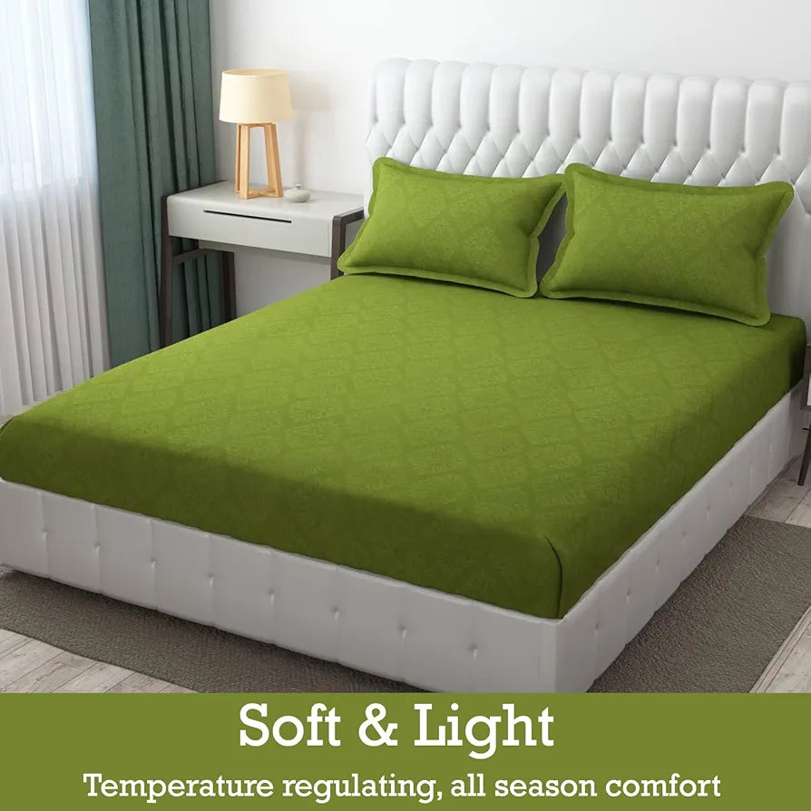 FRESH FROM LOOM King Size Microfiber Bedsheet Set-Rotary Printed, Hypoallergenic, Wrinkle Free With 2 Pillow Covers 144 TC 