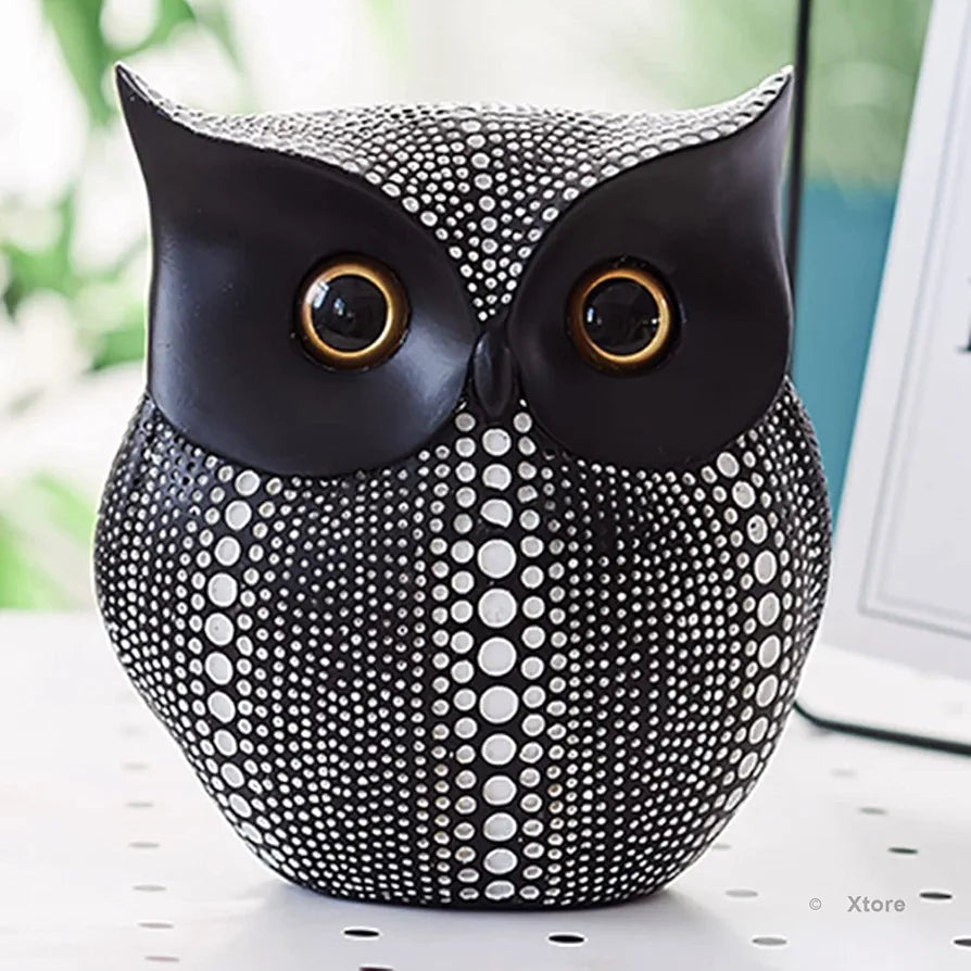 Xtore® Modern Classy Lucky Owl Resin Art Figure Showpiece -