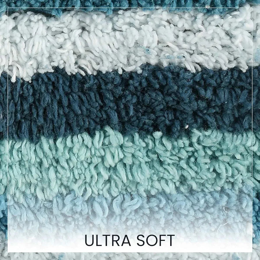 SASHAA WORLD Striped Anti Skid Bathmat & Contour Set 