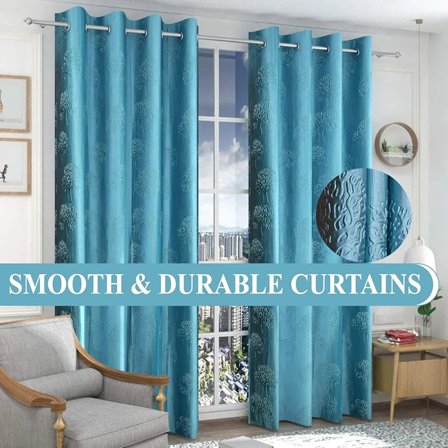 FRESH FROM LOOM Grommet Room Darkening Curtains For Door 12 Feet Long|Latest Big Window Curtain Premium Polyester Punch Parda|Latest Modern Parde For Living Room Bedroom|Home Office Screens 
