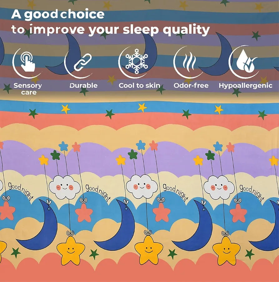 FRESH FROM LOOM Wrinkle Free Glace Animal Print Cotton Bedsheet For Kids With Two Pillow Cover , Multicolor, 144 Tc