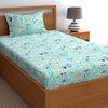 Dreamscape Cotton Bedsheets For Kids Single Bed Cotton 144Tc Abstract Blue Kids Single Bedsheet With Pillow Cover 144 tc Peach1