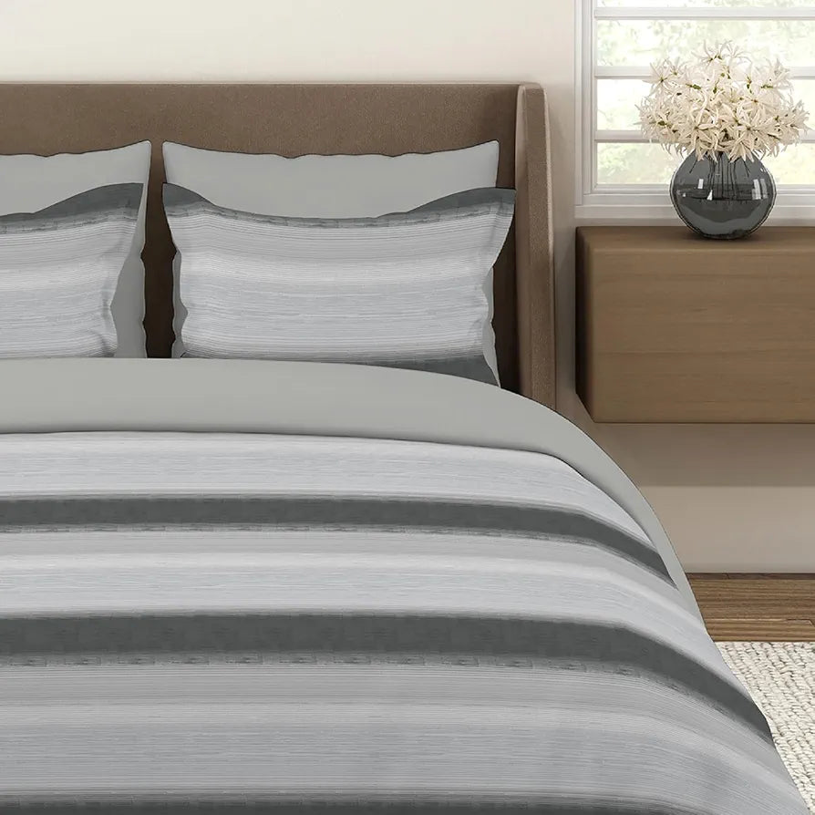 Layers Duracount Bedsheet Set for All Seasons - Lightweight, Moisture Absorbent, Machine Washable & Easy to Care - 225 CVC - King Size 