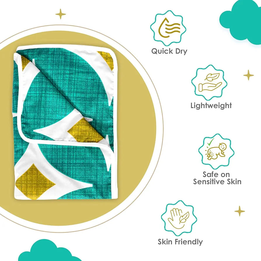 Divine Casa Cotton 120 GSM New Born All Season Ultrasoft Reversible Single Baby Blanket for Babies 
