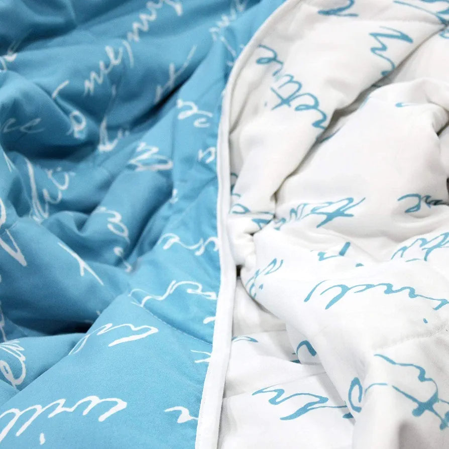 Divine Casa 120 GSM Microfiber Reversible Kids Single Bed Comforter | Ultra-Soft Toddler Blanket | Lightweight & Cozy | All-Season Bedding for Babies & Kids | 135 x 100 cm, Blue Topaz