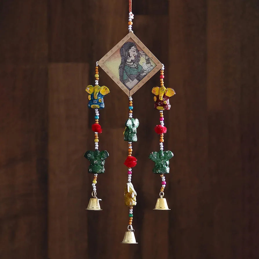 eCraftIndia Handcrafted Decorative Lord Ganesha Wall/Door/Window Hanging Bell