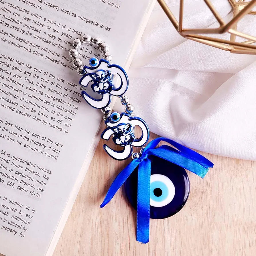 Shubhanjali Om Evil Eye Hanging | Nazar Battu Turkish Evil Eye Wall Hanging Décor for Home, Car Accessories, Office & Entrance Decoration