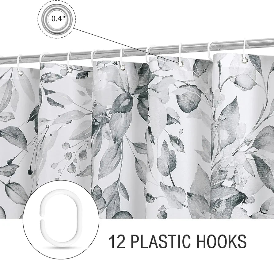 HOMETHREADS Embrace Luxury with Our 6-Feet Long Premium Polyester Shower Curtain with 12 Hooks for a Lavish Bathroom Ambiance | Stylish, Splendid, and Perfectly Sized 
