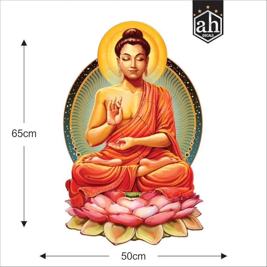 Meditating Buddha Wall Stickers for Home Living Bed Room | Multi-Colors 