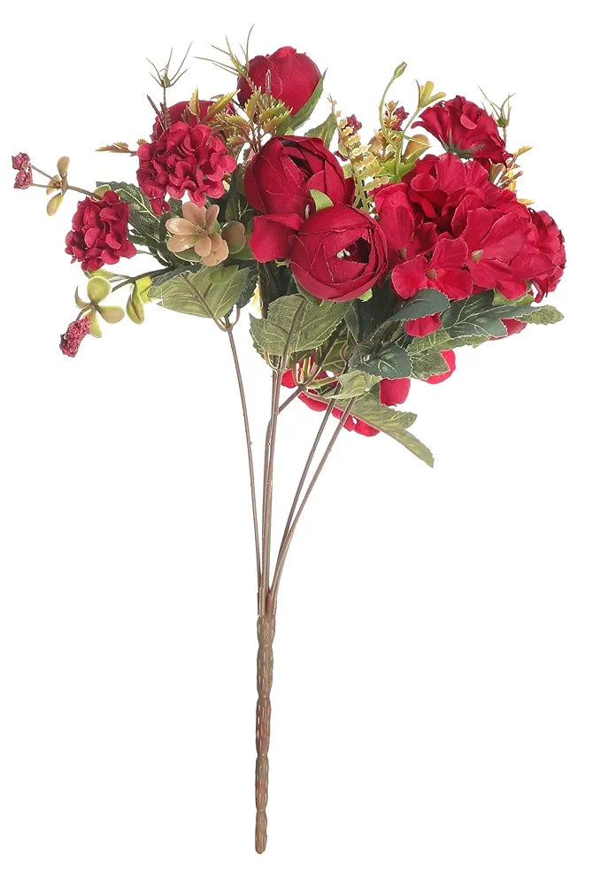 SATYAM KRAFT 1 Pcs Artificial Head Rose Peony Fake Flowers Sticks Bunch for Home Decor, Room, Festival Decorations, Living Room, Diwali Decor  
