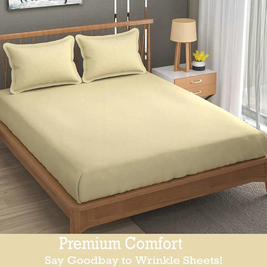 FRESH FROM LOOM Rotary Printed King Size Double Bedsheet-Hypoallergenic,Wrinkle Free Microfiber Bed Sheets With 2 Pillow Covers,144 TC