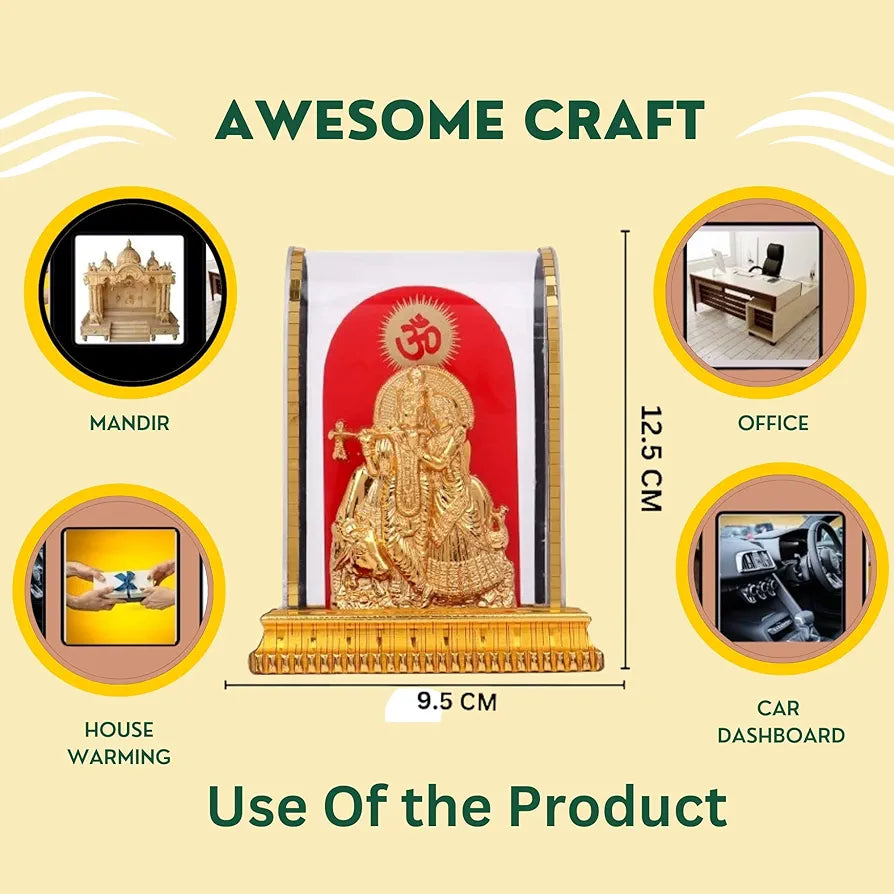 Awesome Craft Radha Krishna Murti Acrylic | Radha Krishna Statue | Radha Krishna Idol for Gift | Radhe Krishna ki Murti for Pooja Room | Radha Krishna Idol for Home Decor 