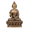 Ecraftindia Meditating Buddha Brass Figurine | Brown and Golden