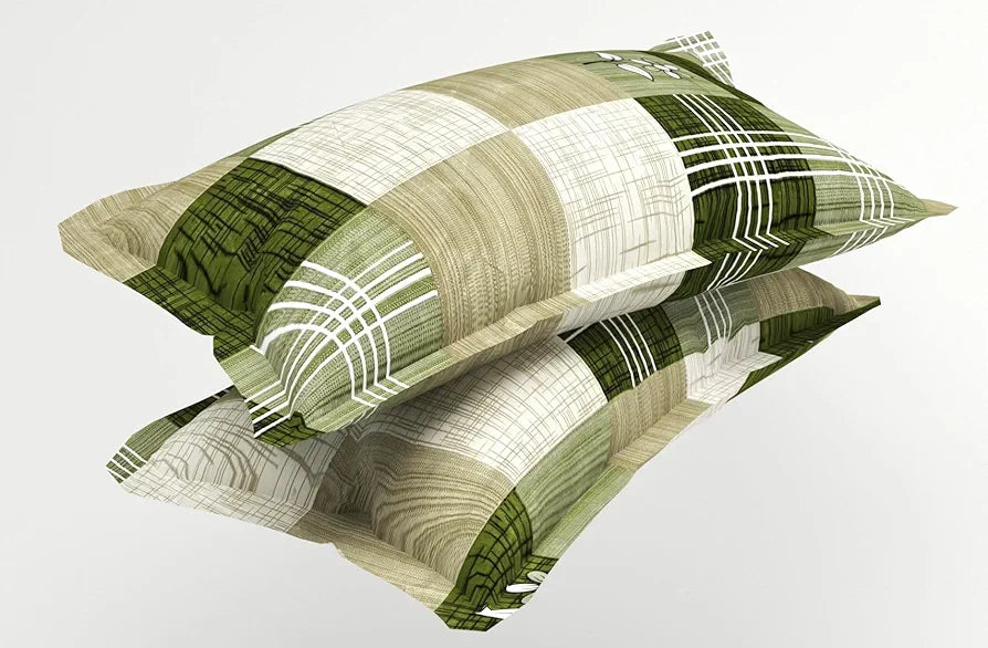 100% Microfiber bedsheet for Double Bed with 2 Pillow Covers Breathable | Wrinklefree and Soft Touch 144 TC Pattren Floral Light Green| TC - 144