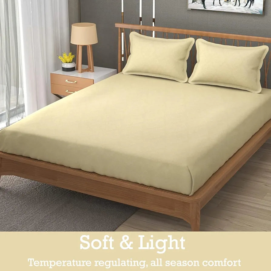 FRESH FROM LOOM Rotary Printed King Size Double Bedsheet-Hypoallergenic,Wrinkle Free Microfiber Bed Sheets With 2 Pillow Covers,144 TC