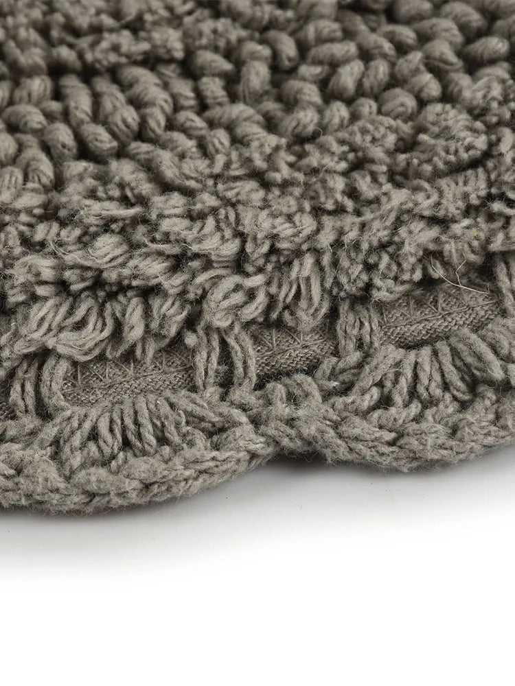 SASHAA WORLD Round Reversible Crochet Bath Mat, Super Absorbent 100% Cotton & Quick Dry Bath Rug for Bathroom Floor Mats 