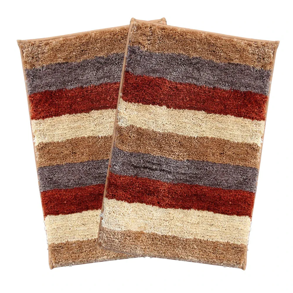 Luxe Home Jericho Doormat 2500 GSM Super Soft Microfiber, Anti-Skid Bathroom Mat & Kitchen Mats for Floor, Water-Absorbent, Quick Dry, Washable Door Mats for Home - Cinnamon, 40x60 cm, Pack of 2