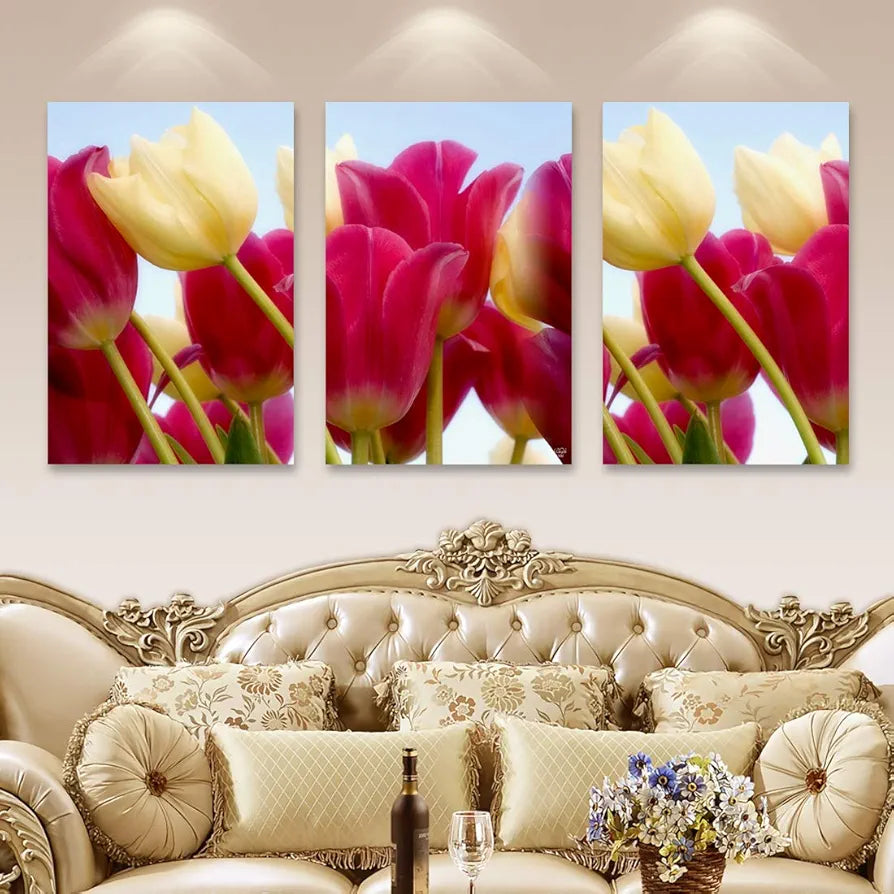 Rangoli CD-1300 Wood Red Flower Painting, Multicolour, Abstract, 12 x 18 Inch Design Code-1300