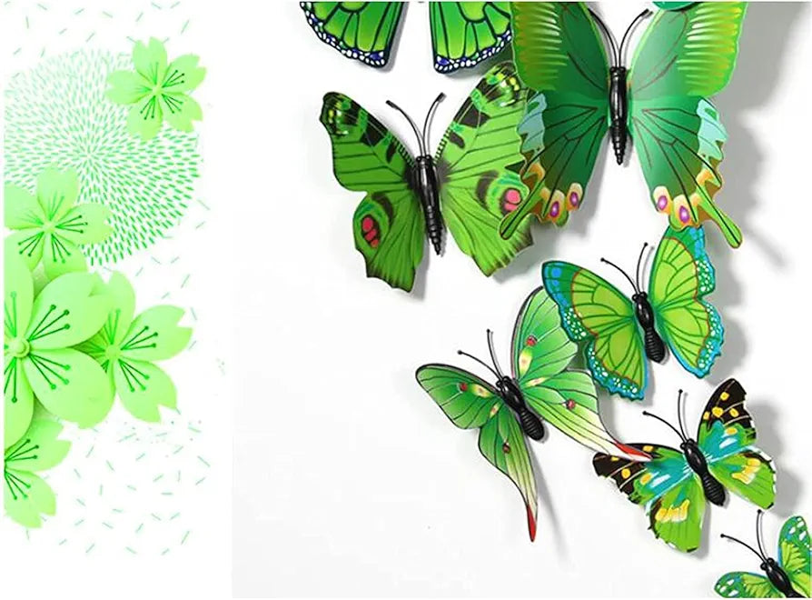 Rangoli Butterfly Wall Stick or Magnet for Home, Office, Kids Room Décor Self Adhesive Removable PVC. Design-14