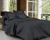 Trance Home Linen Zippered 100% Cotton 400 TC Plain King Size Duvet Cover Quilt Cover Blanket Cover Razai Comforter Cover with 2 Pillow Covers Colour Dark Grey