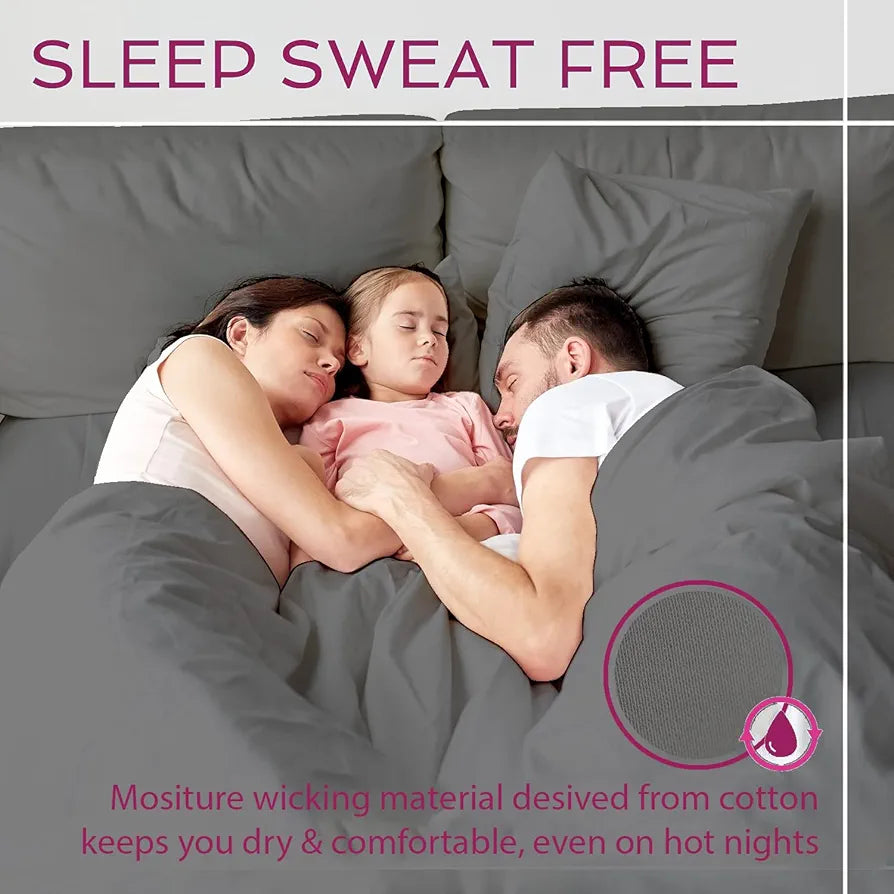 Trance Home Linen Premium 300 TC Pure 100% Cotton Single Size Fitted Bedsheet with 1 Pillow Solid Cover 