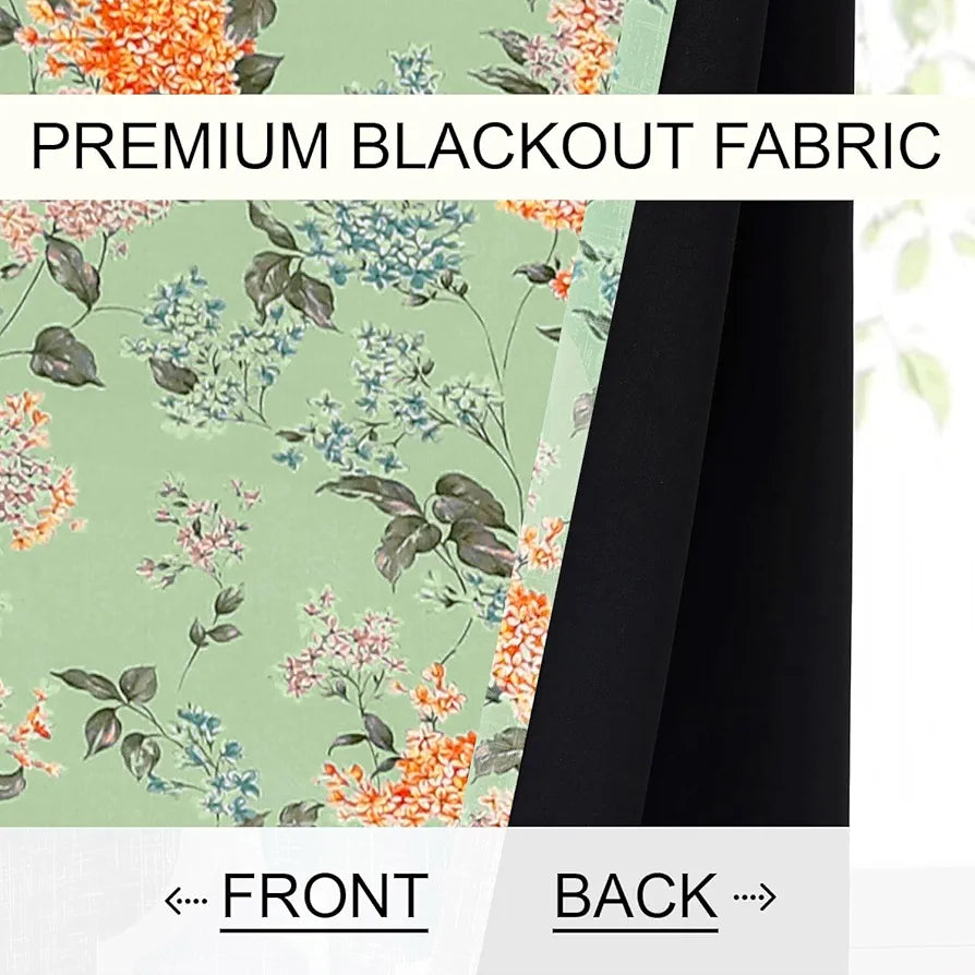 Cloth Fusion 100% Blackout Printed Premium Door Curtains 7 Feet Long Set of 2, Noise Reducing Blackout Parda 7 Feet with Grommet for Home Decor 