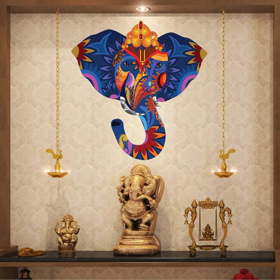 Rangoli White Glossy Vinyl Wall Sticker Premium Self-Adhesive Waterproof Decorative Wall Decal for Bedroom, Living Room, Office & Home Decoration Easy to Apply. Parent-7, Design-22