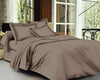 Trance Home Linen Zippered 100% Cotton 400 TC Plain King Size Duvet Cover Quilt Cover Blanket Cover Razai Comforter Cover with 2 Pillow Covers Colour Brown Grey