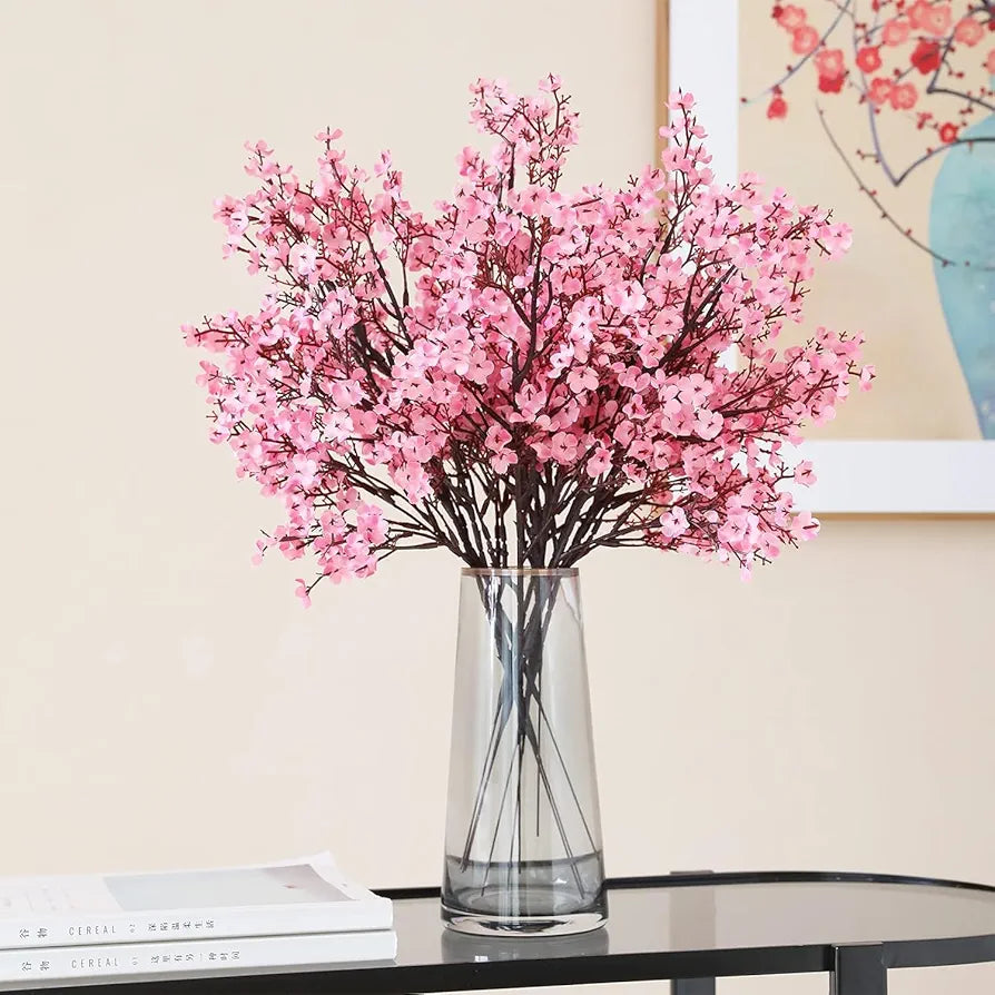 TIED RIBBONS Pack of 5 Artificial Baby Breath Gypsophila Flowers Bunches for Vase Pot  Home Décor Living Room Table, Diwali Decoration Items for Home, Diwali Gifts  Silk