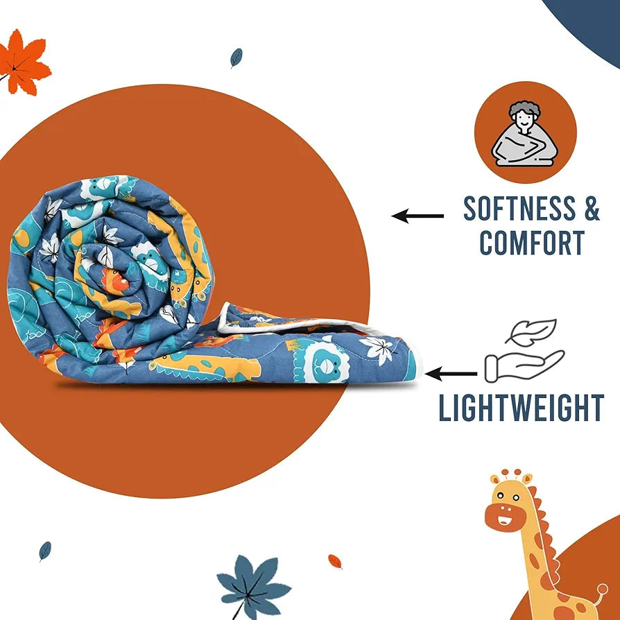 Divine Casa 120 GSM Cotton Single Bed Comforter | Soft & Lightweight Reversible All-Season Blanket | Cozy & Breathable Bedding for Adults | 230x 145 cm, Iris Deep