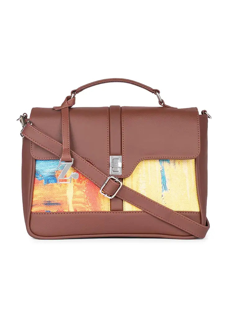 ZOUK | Women's Vegan Leather | Stylish Handbag with Adjustable Strap, Top Handle |