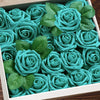Artificial Flowers Green Fake Roses Real Looking Foam Artificial Roses with Stem Green