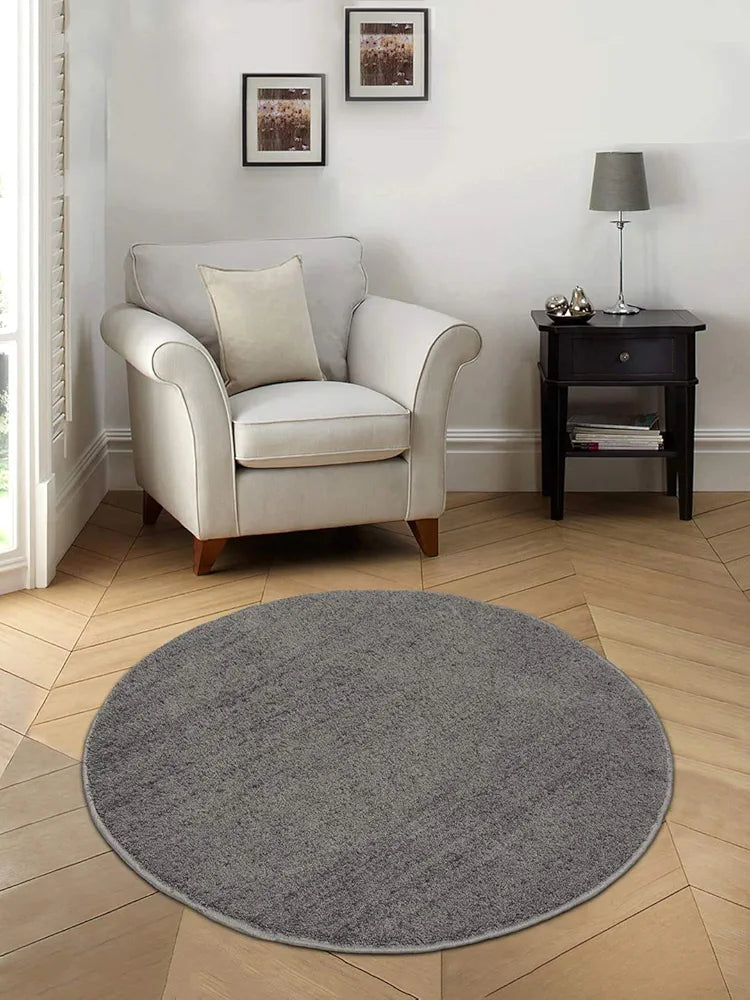 Saral Home Neo Shaggy Yarn Anti-Skid Round Mats 