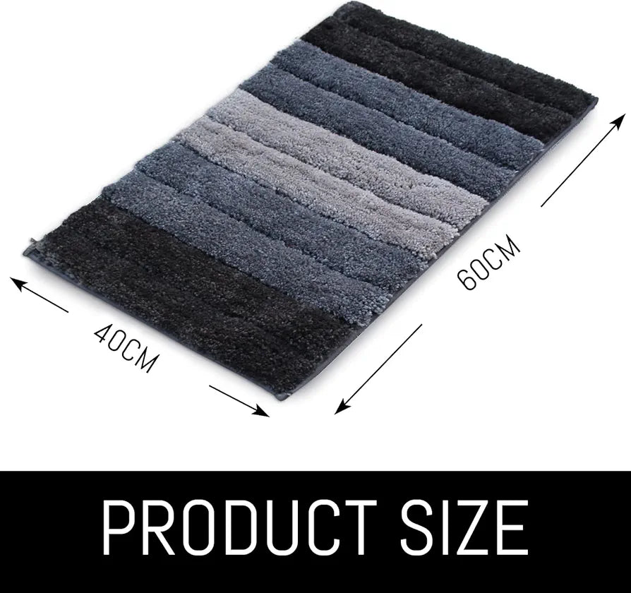 LUXE HOME INTERNATIONAL Microfiber Rectangular Bath mat Soft Anti Slip Skid Luxury Mats For Bathroom Door 40X60 Cm  Pc 1,Grey