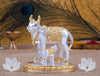 Gold Art India Kamdhenu Cow with Calf Idol Gold Silver Plated (Two-Tone) Home Decor