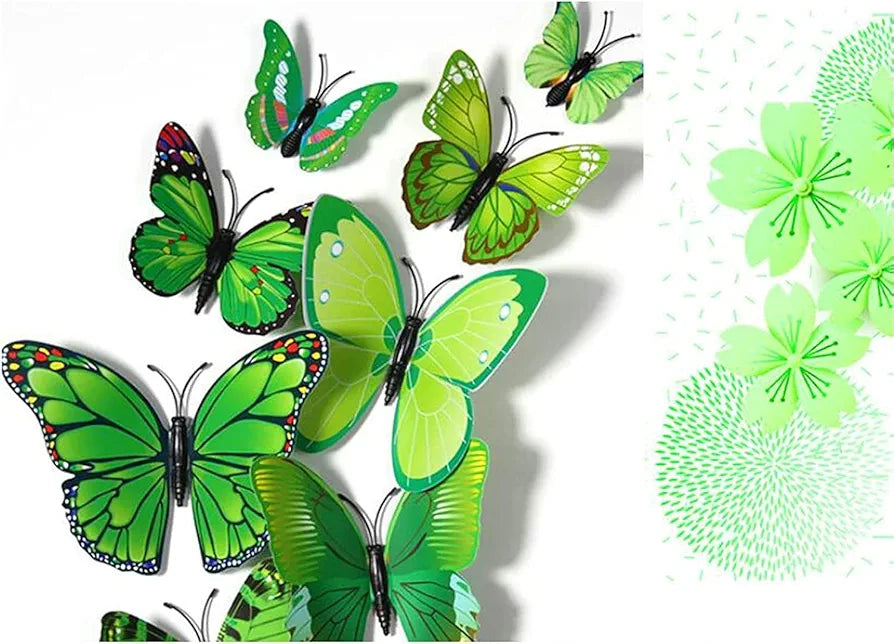 Rangoli Butterfly Wall Stick or Magnet for Home, Office, Kids Room Décor Self Adhesive Removable PVC. Design-14